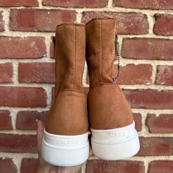 J/SLIDES $169 Tristan Tan Suede Sneaker Boots womens 9.5 NEW - Picture 7 of 11